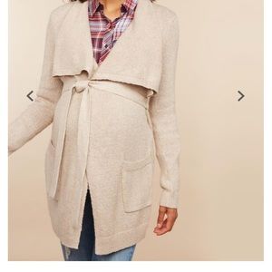 Tan wrap maternity sweater in size small.